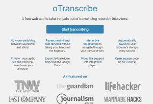 oTranscribe Frre Transcription Tool
